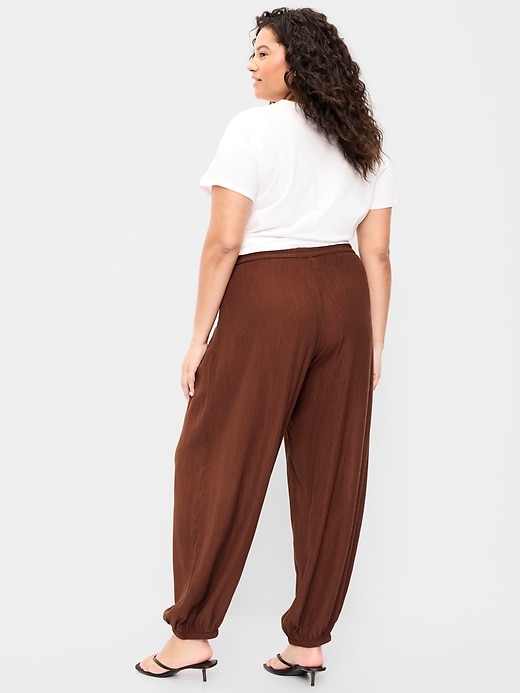 Image number 9 showing, High-Waisted Crinkle Chiffon Harem Pants