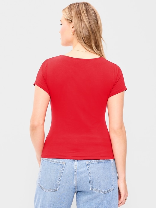 Image number 6 showing, Hug Double-Layer Scoop-Neck Top
