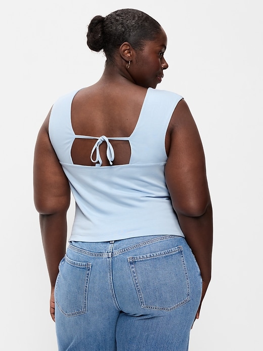 Image number 7 showing, Cap-Sleeve Tie-Back Top