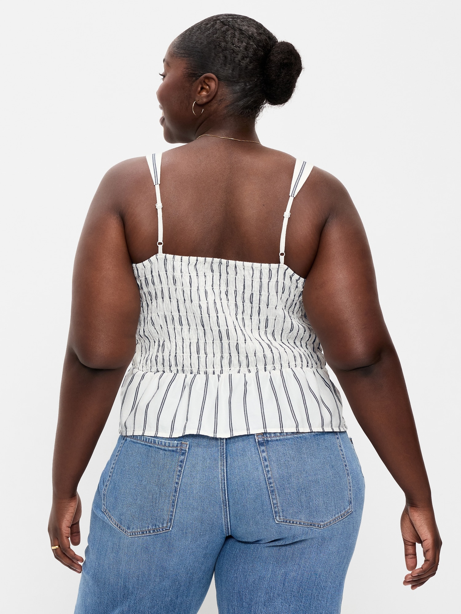 Smocked Peplum Tank Top