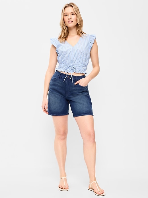 Image number 5 showing, High-Waisted Wow Jean Shorts -- 7-inch inseam