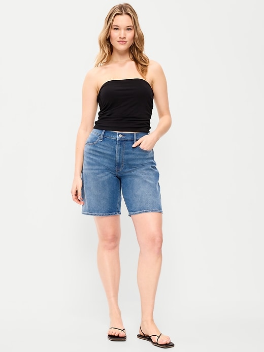 Image number 4 showing, High-Waisted Wow Jean Shorts -- 9-inch inseam