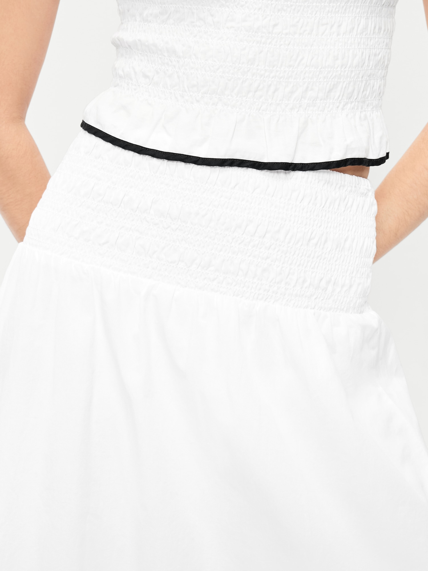 Smocked-Waist Maxi Skirt