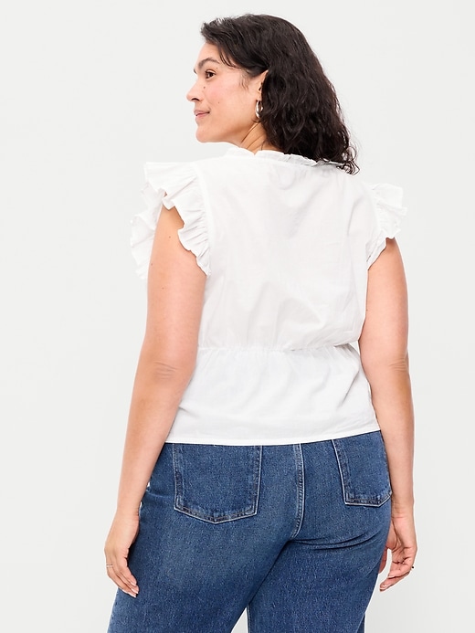Image number 7 showing, Flutter-Sleeve Embroidered Top