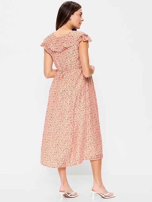 Image number 2 showing, Maternity Ruffle-Sleeve Midi Dress