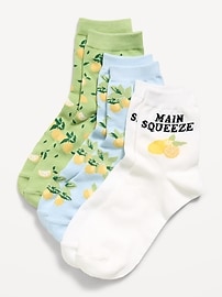 Image number 1 showing, Novelty Quarter Crew Socks 3-Pack for Women