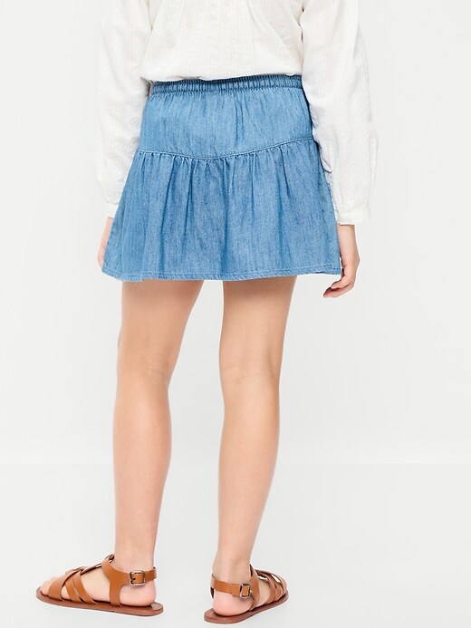 Image number 2 showing, Chambray Buttoned Skirt for Girls