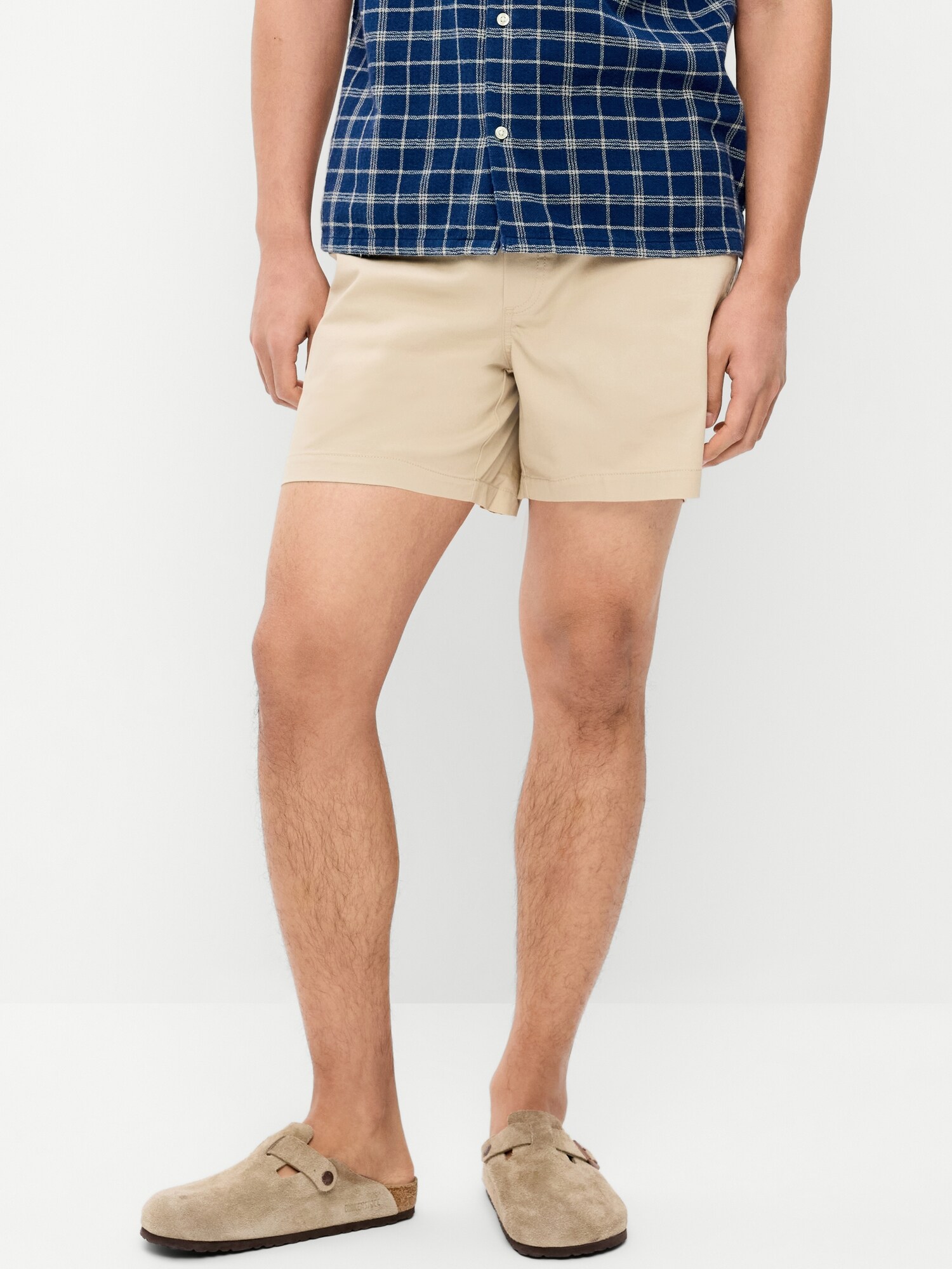 Мужские шорты Old Navy Twill Jogger Shorts -- 5-inch inseam, цвет: Серо-бежевый — фото 2