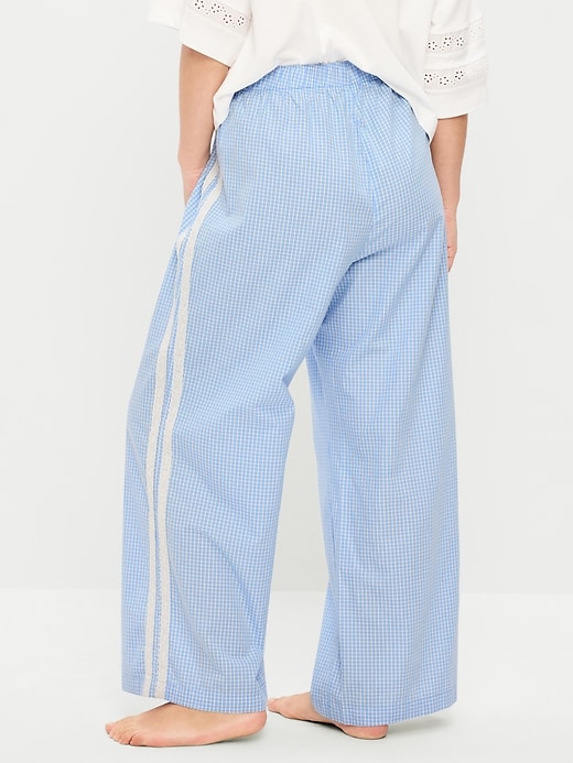 Image number 5 showing, Poplin Wide-Leg Pajama Pants