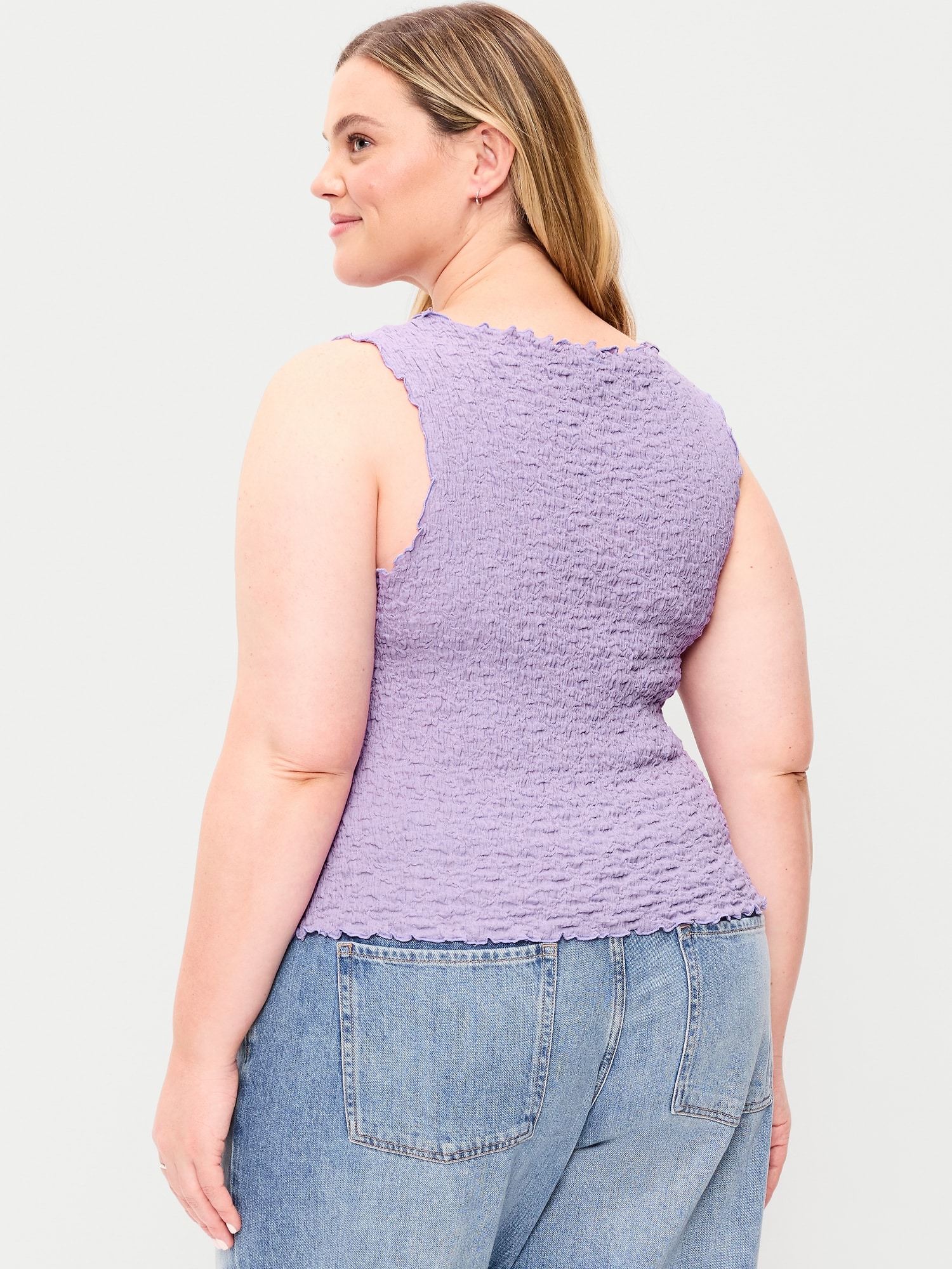 Sleeveless Smocked Tank Top