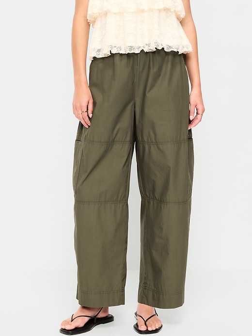 Image number 2 showing, Mid-Rise Pull-On Cropped Utility Pants