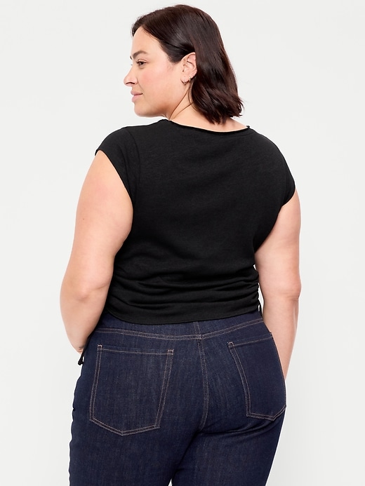 Image number 9 showing, Cap-Sleeve Shirred Side Top