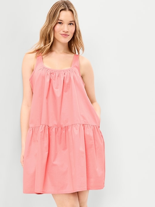 Image number 3 showing, Sleeveless Drop-Waist Swing Mini Dress