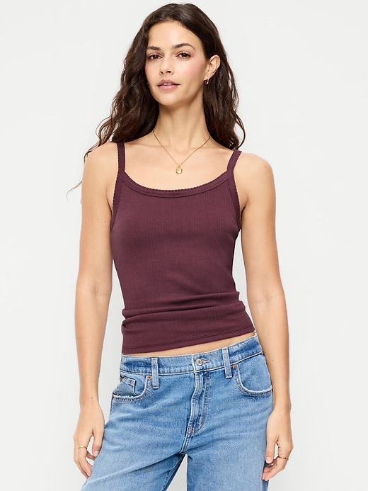 Image number 1 showing, Pointelle Cami Tank Top