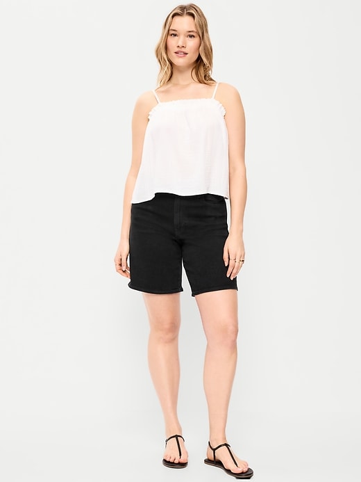 Image number 5 showing, High-Waisted Wow Jean Shorts -- 9-inch inseam