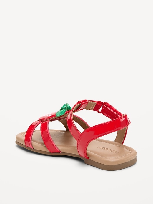 Image number 3 showing, Shiny Faux-Leather Sandals for Toddler Girls