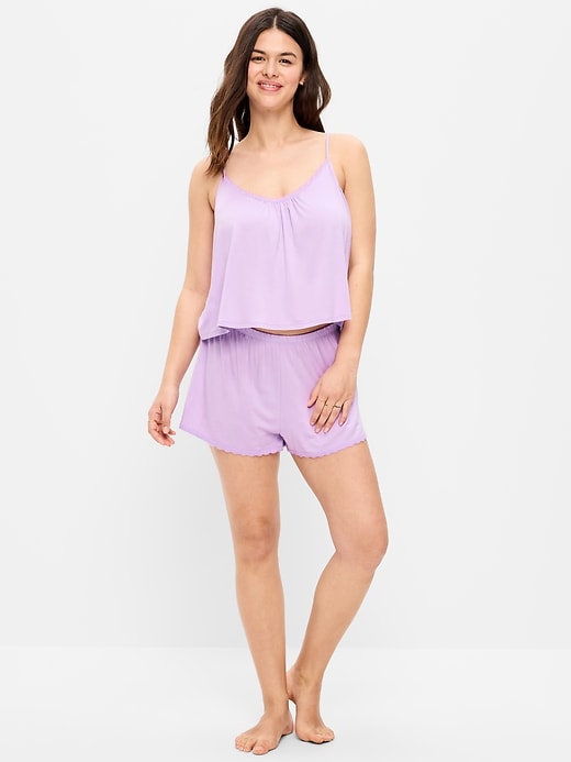 Image number 4 showing, Lace-Trim Pajama Tank and Shorts Set