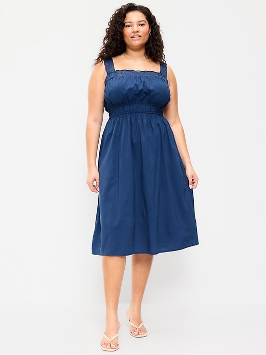 Image number 5 showing, Fit & Flare Smocked-Waist Midi Dress
