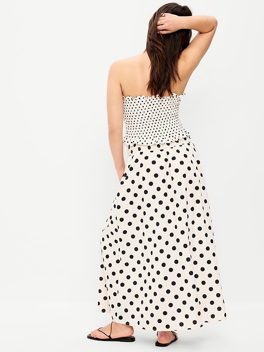 Image number 6 showing, Twill Smocked-Waist Maxi Skirt