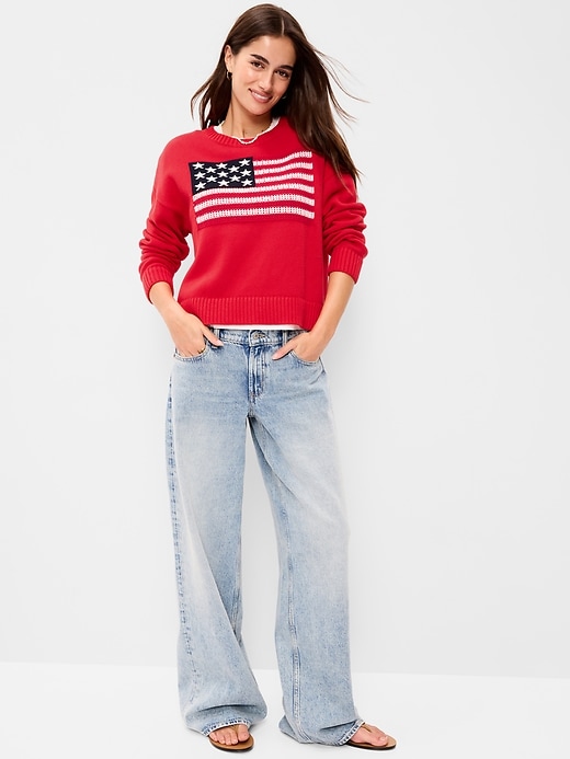 Image number 3 showing, Long-Sleeve Flag Sweater