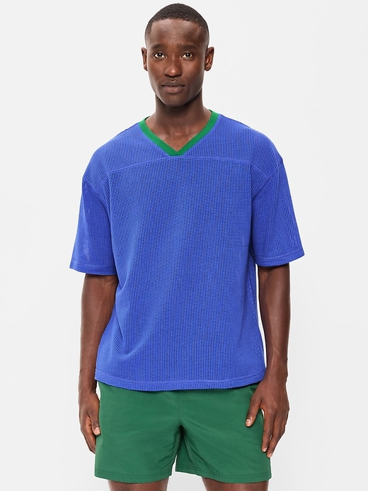 Image number 1 showing, Football-Style Knit T-Shirt