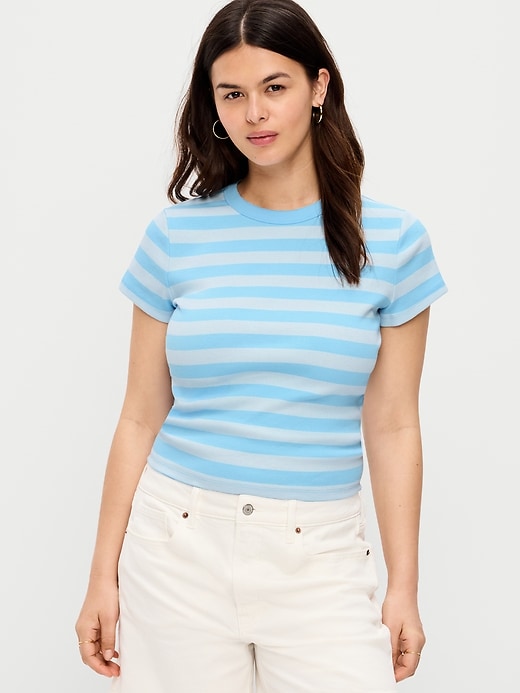 Image number 3 showing, Snug Crew-Neck Ribbed T-Shirt