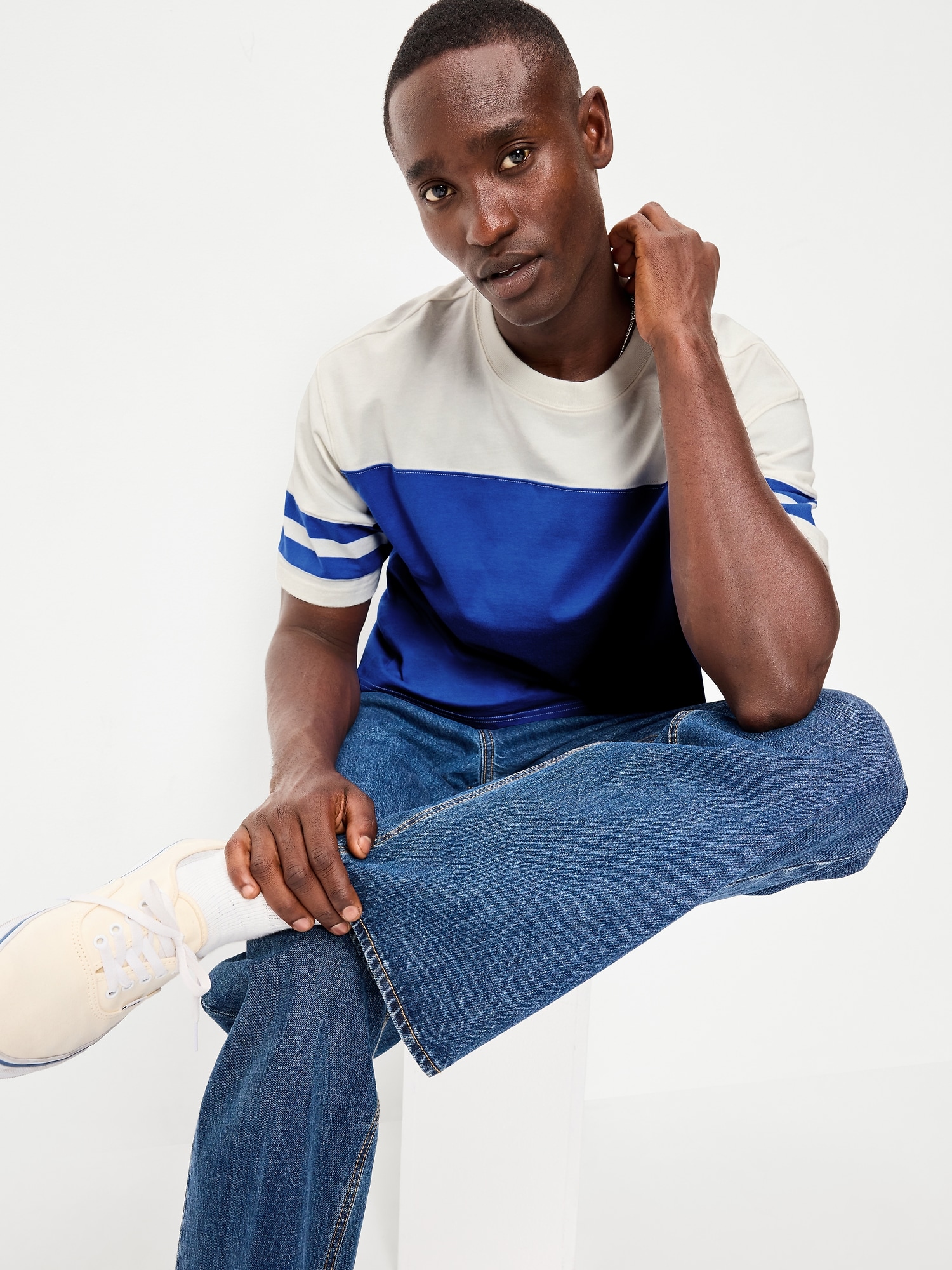 Heavyweight Short-Sleeve Football-Style T-Shirt