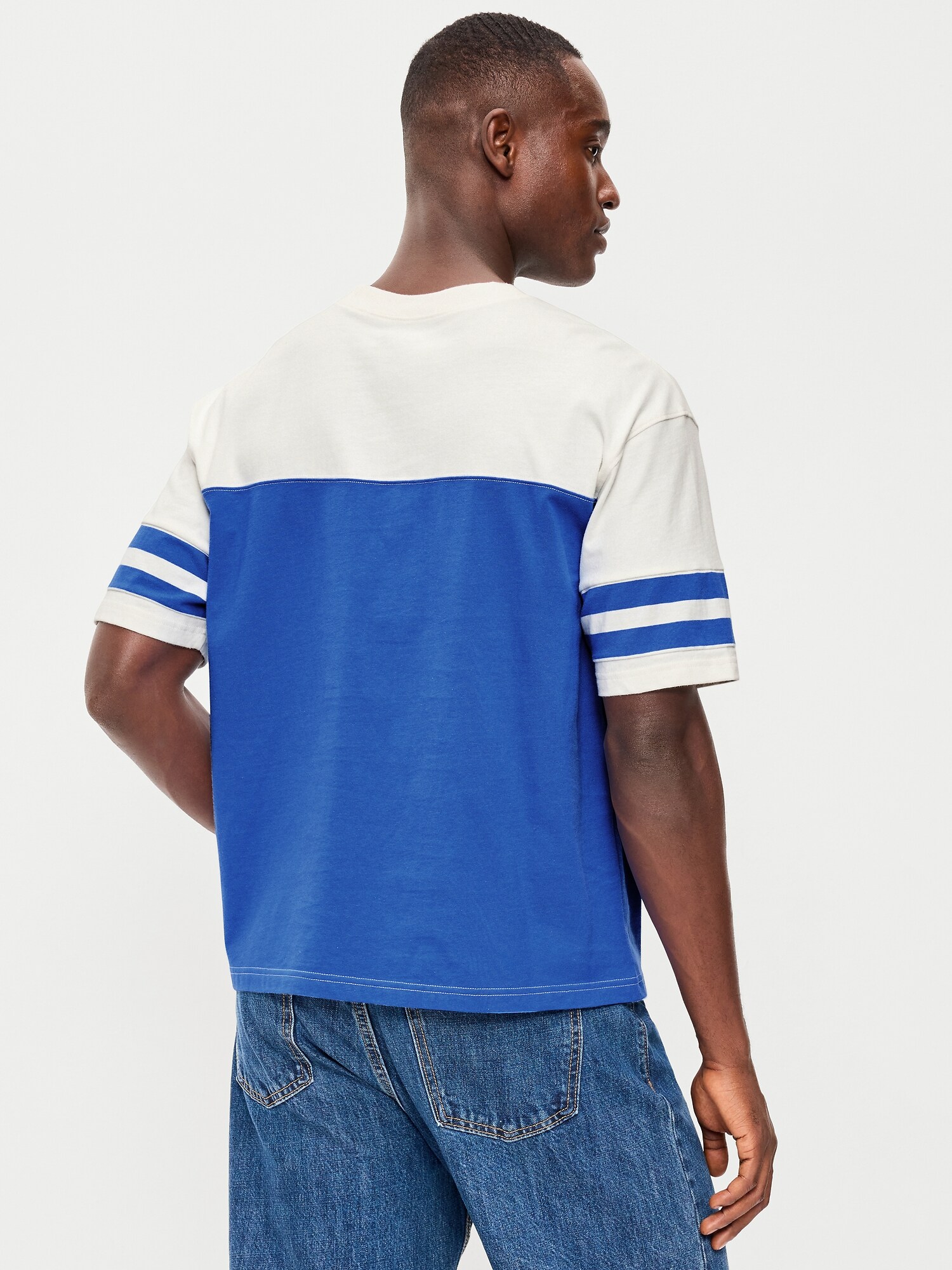 Мужская футболка Old Navy Heavyweight Short-Sleeve Football-Style, цвет: Синий — фото 2