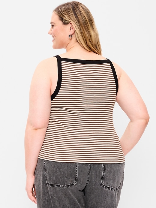Image number 8 showing, Fitted Sleeveless Apron Tank Top
