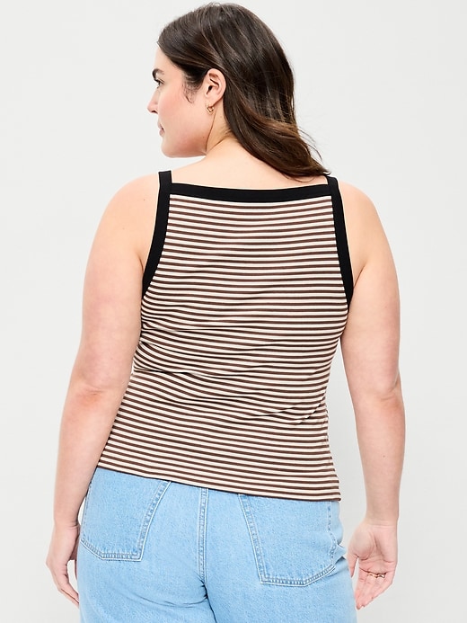 Image number 6 showing, Fitted Sleeveless Apron Tank Top