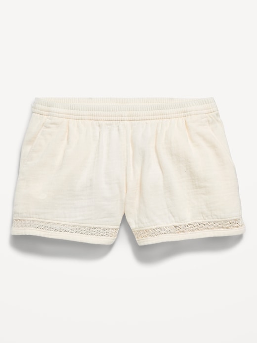 Image number 1 showing, Double-Weave Crochet-Trim Shorts for Girls