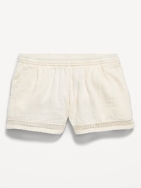 Image number 1 showing, Double-Weave Crochet-Trim Shorts for Girls