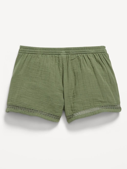 Image number 2 showing, Double-Weave Crochet-Trim Shorts for Girls