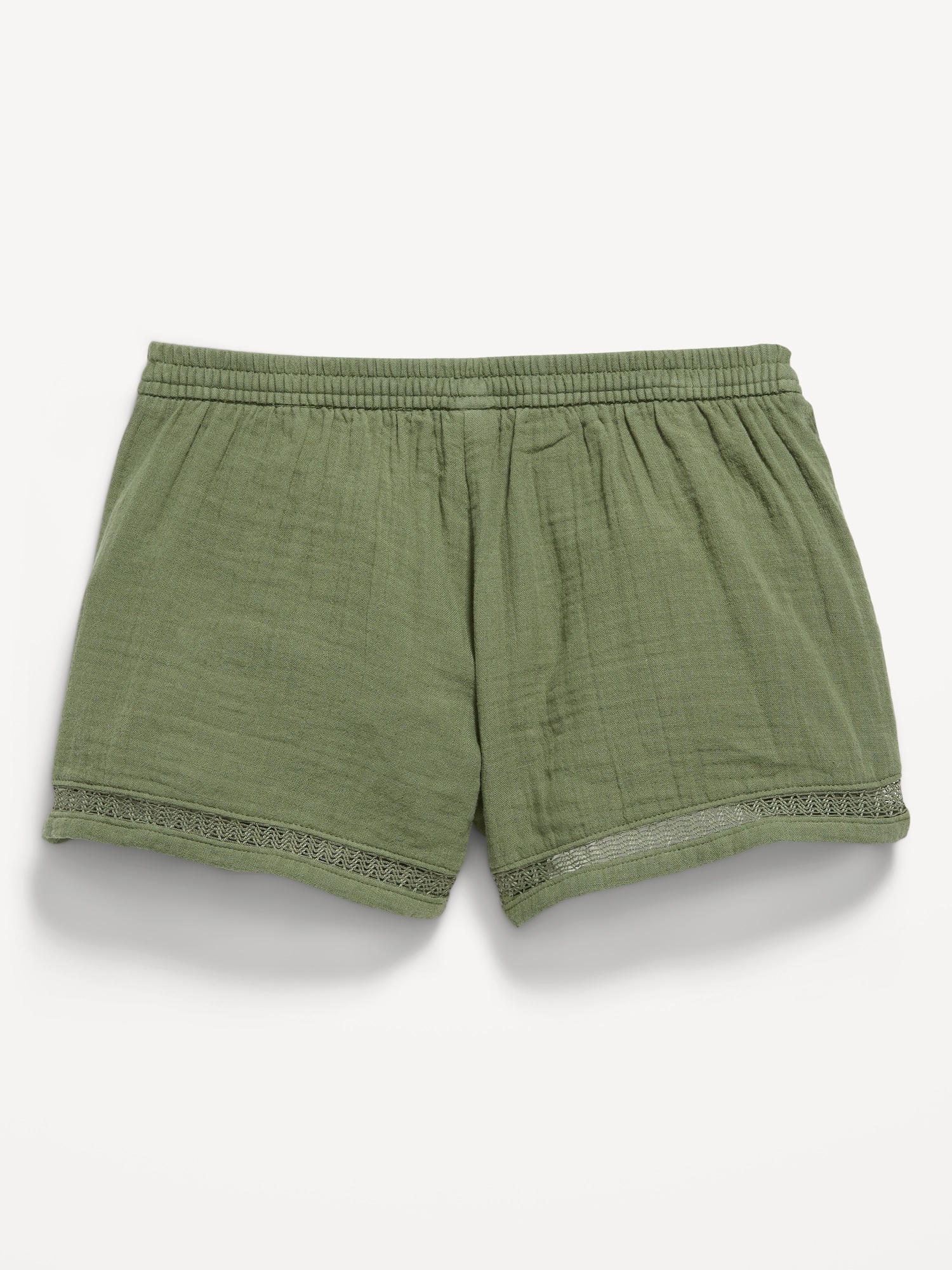 Double-Weave Crochet-Trim Shorts for Girls