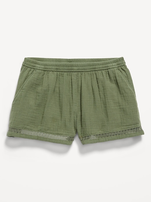 Image number 1 showing, Double-Weave Crochet-Trim Shorts for Girls