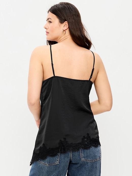 Image number 6 showing, Asymmetrical Lace-Trim Cami Top