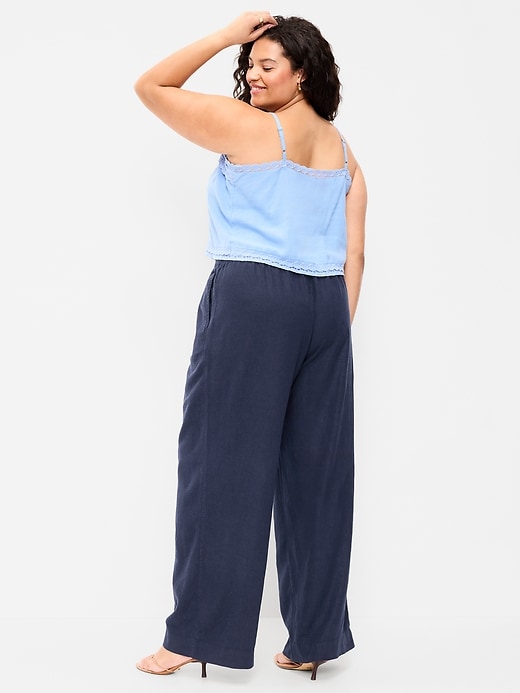 Image number 6 showing, High-Waisted Linen-Blend Super Wide-Leg Pants