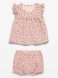 Image number 2 showing, Ribbed Flutter-Sleeve Top and Shorts Set for Baby