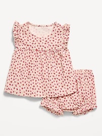 Image number 1 showing, Ribbed Flutter-Sleeve Top and Shorts Set for Baby