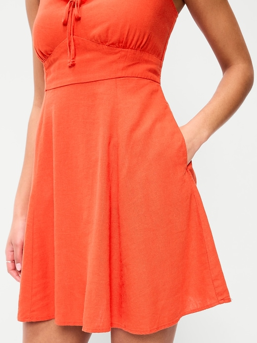 Image number 6 showing, Fit & Flare Linen Mini Dress