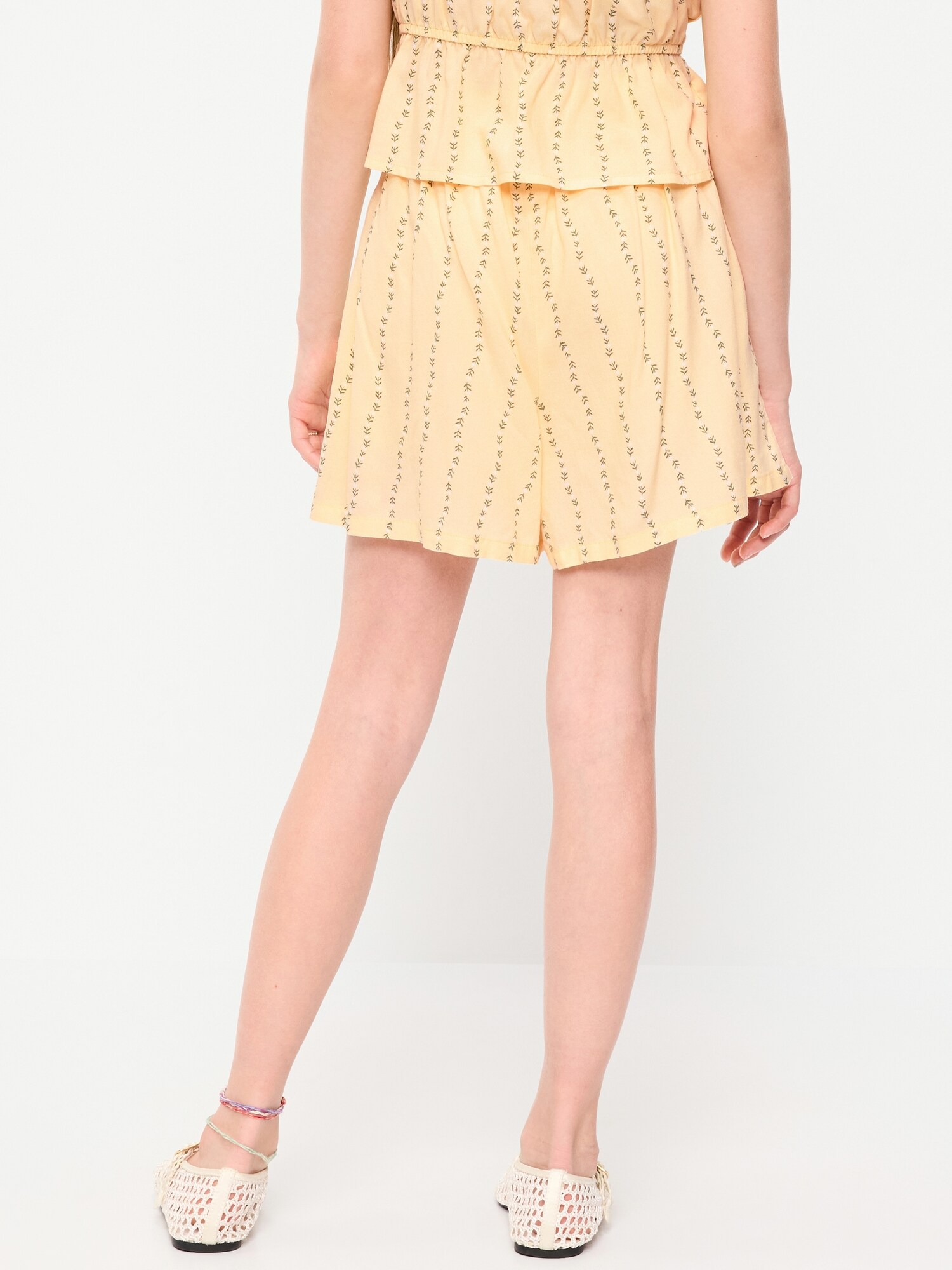Шорты Old Navy Printed Pull-On Shorts для девочек, цвет: Жёлтый с принтом — фото 2