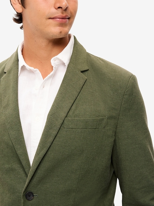 Image number 4 showing, Relaxed Unlined Linen-Blend Blazer