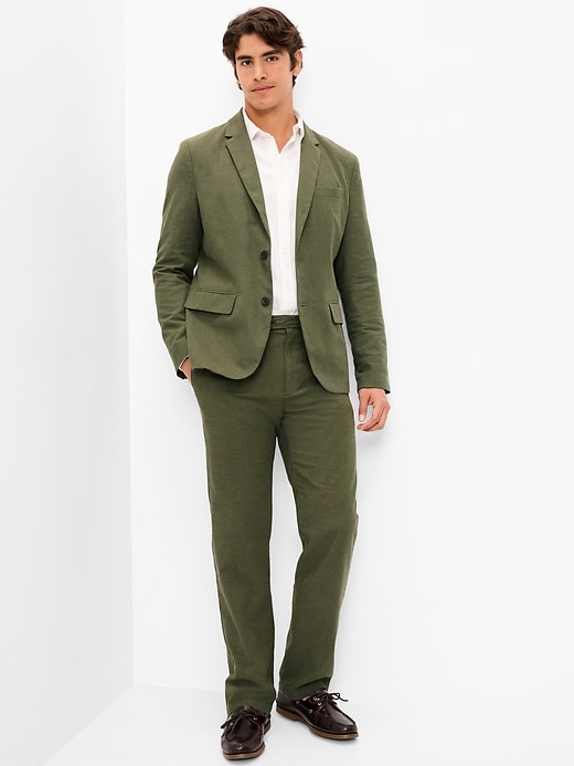 Image number 3 showing, Relaxed Unlined Linen-Blend Blazer