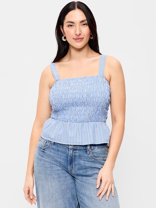 Image number 5 showing, Smocked Peplum Tank Top