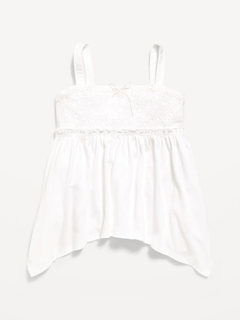 Sleeveless Handkerchief Hem Top for Girls