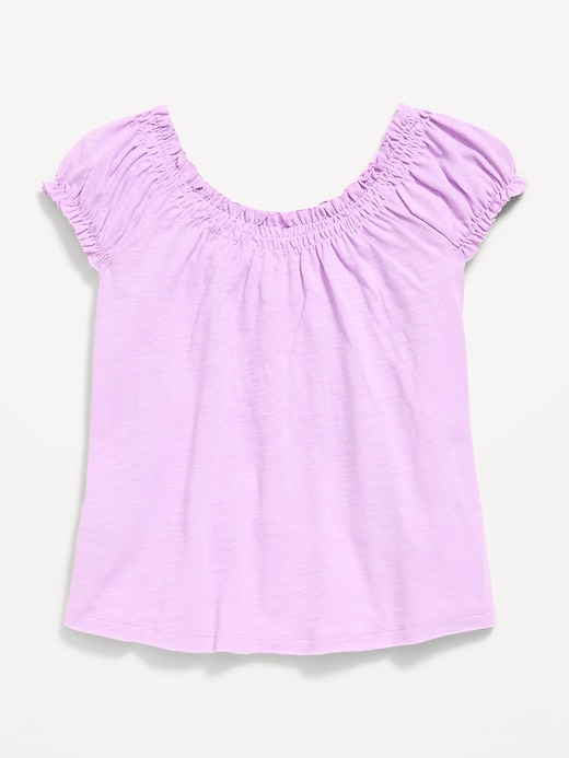Image number 3 showing, Short-Sleeve Tie-Front Jersey-Knit Top for Girls