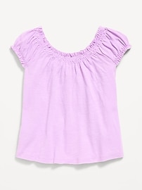 Image number 3 showing, Short-Sleeve Tie-Front Jersey-Knit Top for Girls