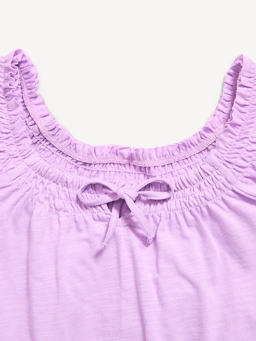 Image number 4 showing, Short-Sleeve Tie-Front Jersey-Knit Top for Girls