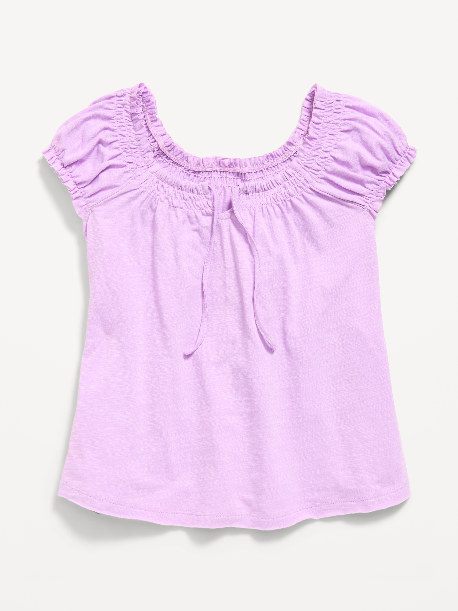 Short-Sleeve Tie-Front Jersey-Knit Top for Girls
