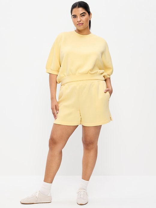 Image number 3 showing, High-Waisted Bounce Fleece Shorts -- 5-inch inseam